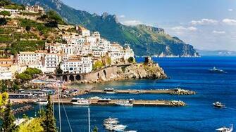 Wallpaper Amalfi Italy Crag Pier Coast Cities Houses