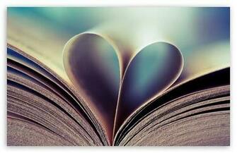 HD Book Heart Desktop Wallpaper