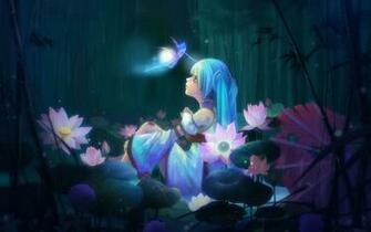 Fantasy Art Fairy Trees Forest Magic Flowers Girl