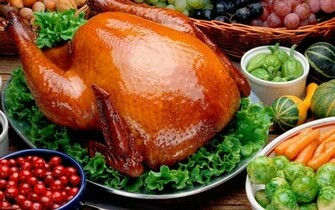 Thanksgiving Turkey Wallpaper Grasscloth