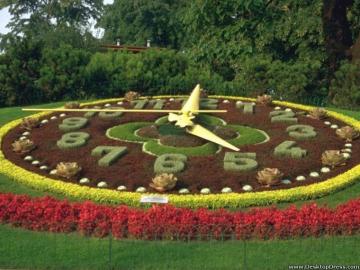 Desktop Wallpaper Natural Background Garden Clock