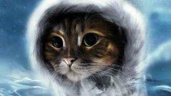 Animals Cat Painting Wallpaper HD Desktop And Mobile Background