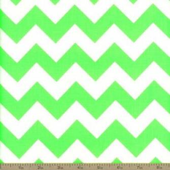 Neon Green Chevron Medium Cotton