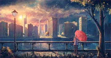 Landschaft Wallpaper Art City 4k Ultra HD Anime