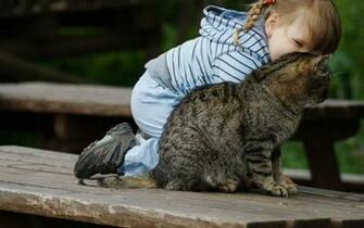 Baby Girl With Cat X Close