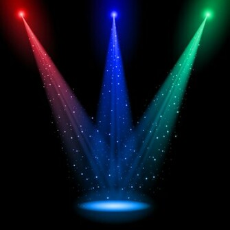 Rainbow Stage Spotlights Vector Background