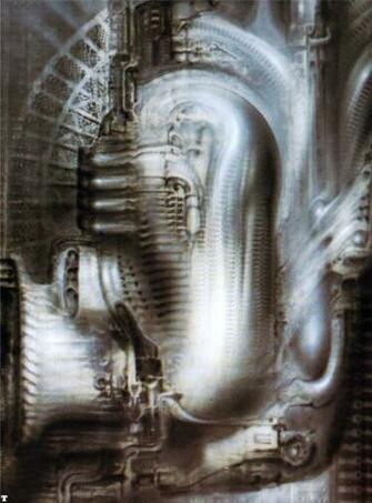 Biomechanical Landscape A Surrealist H R Giger Art Wallpaper