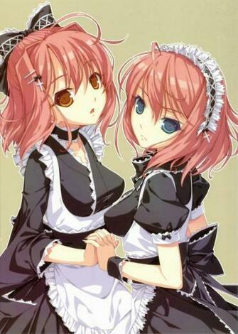 Pretty Anime Girls Wallpaper Two Cute Maids Sayori Jpg
