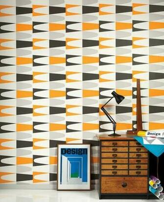 Wallpaper Jaron White Pale Orange Light Grey Black
