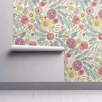 Peel And Stick Removable Wallpaper Watercolor Floral Flowers