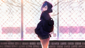 Anime Girl Hoodie Wallpaper