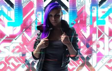 Wallpaper Girl The Game City Art Lights Neon Cyborg Cd