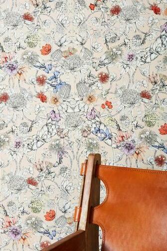 Anthropologie Sketched Songbird Wallpaper