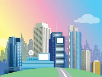 Cartoon City Background Scene