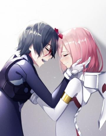 Wallpaper Zero Two And Hiro Anime Couple