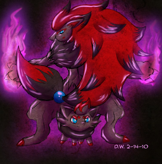 Zorua And Zoroark By Dyw14