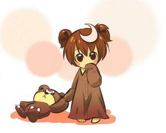 Wallpaper Anime Girl Cute Toy Bear