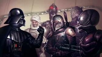 Wallpaper Star Wars Darth Vader Boba Fett Fist