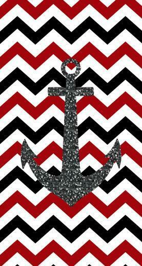 Cute Chevron With Anchors Wallpaper