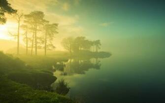 Morning Mist On The Lake Wallpaper