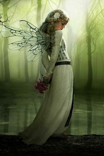 Green Fairy iPhone Wallpaper Fantasy Art