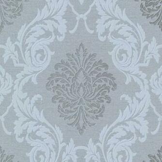 Grey Damask Rennie Beacon House Wallpaper