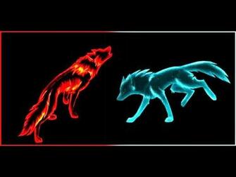 Fire Ice Wolf Wallpaper