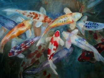 Fish Koi Watercolor Wallpaper