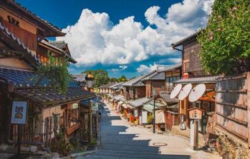Wallpaper Japan Kyoto Summer Day City Street Wooden