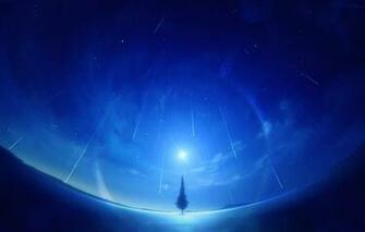 Wallpaper The Sky Night Tree Starfall Image For Desktop