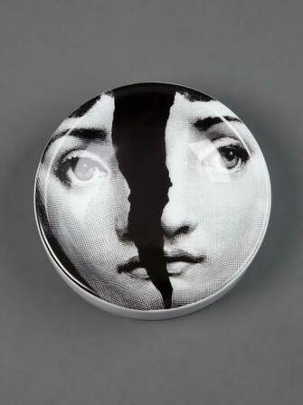 Peiro Fornasetti Printed Ashtray Grey Black Women