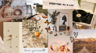 Vintage Collage Aesthetic With Quotes Wallpaper