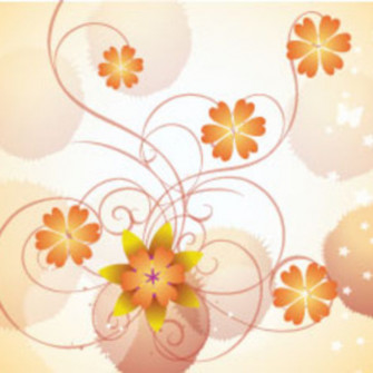 Orange Flowers In Clear Vector Background Vectors