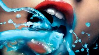 Girl Drinking Blue Water Desktop HD Wallpaper StylishHDwallpaper