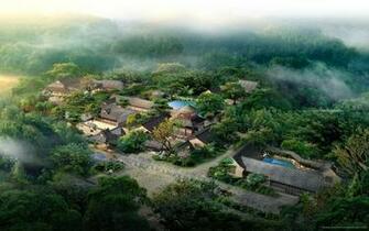 Landscape Beautiful Village Wallpaper