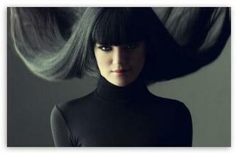 Brunette With Fringe Hairstyle HD Desktop Wallpaper Widescreen