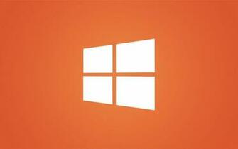Clean Windows White Logo On Orange Desktop Pc And Mac Wallpaper