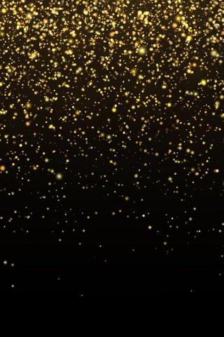 Golden Rain Isolated On Black Background Vector Gold Grain