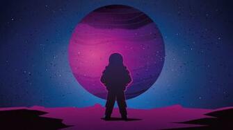 Astronaut Vaporwave Minimal Space Art Wallpaper
