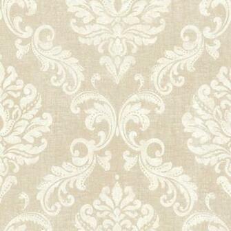 Sebastion Beige Damask Wallpaper Bolt Contemporary By