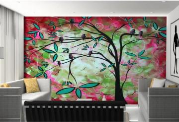 3d Photo Wallpaper For Living Room Tv Backside Wallcovering Wall