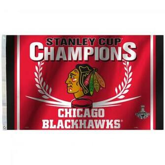 Chicago Blackhawks Stanley Cup Champions 3ft X 5ft Flag