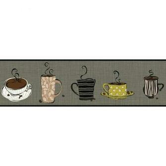 York Wallcoverings Bistro Coffee Mug Border Kb8503b