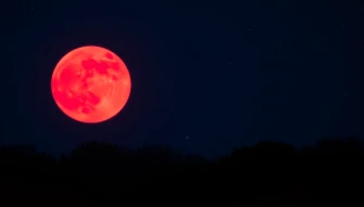 Red Moon Night Sky Wallpaper