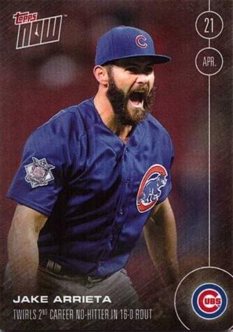 Topps Now Jake Arrieta Card 2nd Career No