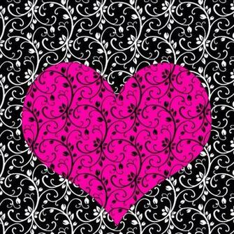 Pink And Black Damask Drawer Liner Wall Paper