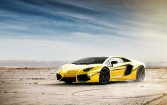 Luxury Car Lamborghini Aventador Gold HD Wallpaper Outdoor Picture