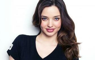Brunette Portrait Blue Eyes Miranda Kerr White Background