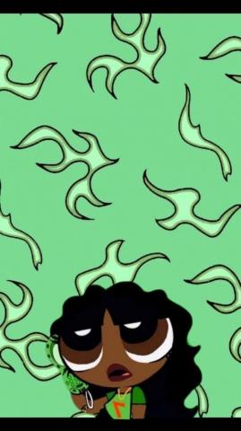 Black Girl Cartoon Wallpaper Sun