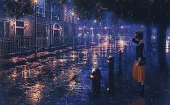 Rainy Night Ah My Goddess Anime Background Wallpaper